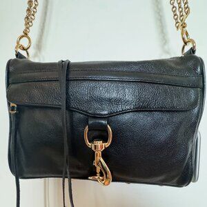 Rebecca Minkoff Black LEATHER Mac Crossbody Bag